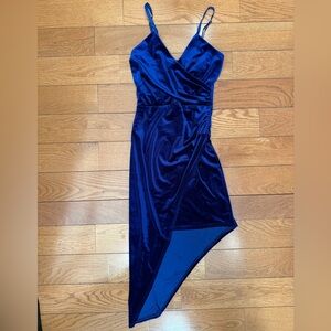 Elegant Blue Velvet Dress